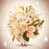 mariage floral bouquet. illustration ai génératif photo
