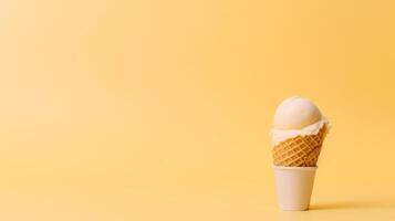 la glace crème sur minimaliste Contexte. illustration ai génératif photo