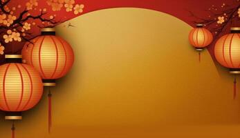 rouge chinois vacances Contexte. illustration ai génératif photo