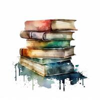 aquarelle livres. illustration ai génératif photo