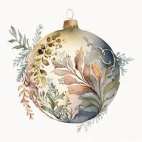 aquarelle Noël Balle décoration. illustration ai génératif photo