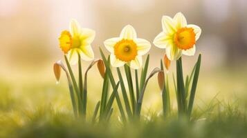 jonquilles fleur Contexte. illustration ai génératif photo