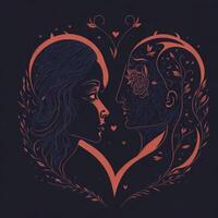 illustration de l'amour et dia dos namorados ai généré photo