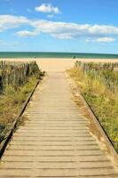 une chemin à le plage photo