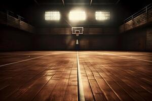 basketball stade à l'intérieur voir. neural réseau ai généré photo