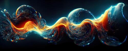 illusion ou rêve, innovation ou exploration, La technologie ou sci Fi. la physique quantum fluctuations 8k octane rendu ultra réaliste. numérique art bannière pour Jeu ou film. génératif ai photo