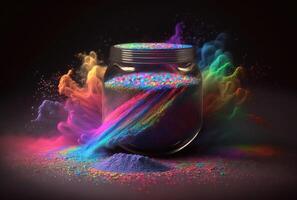 multicolore poussière particules. génératif ai photo