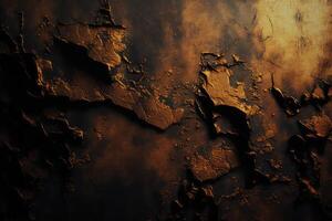 foncé bronze grunge rugueux mur. génératif ai photo