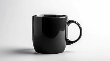 noir tasses. tasse maquette isolé sur blanc arrière-plan, génératif ai photo