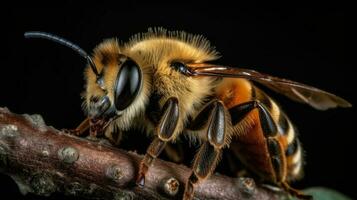 photo de abeille animal avec brouiller Contexte