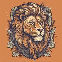 majestueux Lion avec une écoulement crinière, sage et noble mais aussi espiègle et affectueux ai généré photo