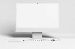 ordinateur nettoyer travail bureau dans blanc Contexte photo