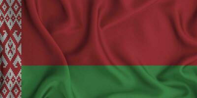 réaliste agitant drapeau de Biélorussie, 3d illustration photo