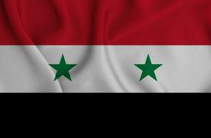 réaliste agitant drapeau de Syrie, 3d illustration photo