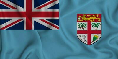réaliste agitant drapeau de Fidji, 3d illustration photo