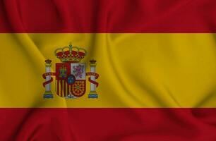 réaliste agitant drapeau de Espagne, 3d illustration photo