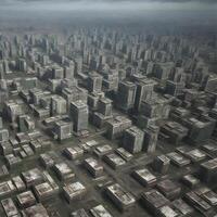 photoréaliste 3d surréaliste illustration de abandonné mégapole ville Publier apocalypse ai généré photo