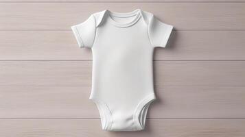 blanc enfant bref manche le maillot de corps. Créatif Ressource, ai généré photo