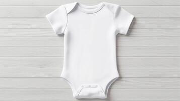 blanc enfant bref manche le maillot de corps. Créatif Ressource, ai généré photo