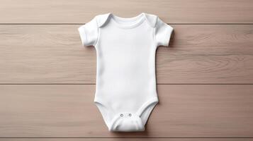 blanc enfant bref manche le maillot de corps. Créatif Ressource, ai généré photo