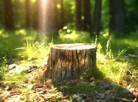 Naturel podium dans forêt. illustration ai génératif photo