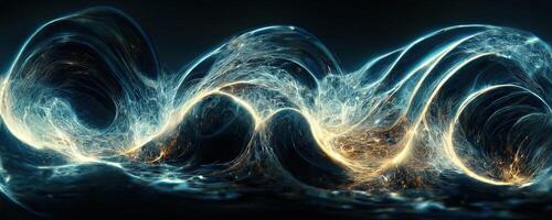 illusion ou rêve, innovation ou exploration, La technologie ou sci Fi. la physique quantum fluctuations 8k octane rendu ultra réaliste. numérique art bannière pour Jeu ou film. génératif ai photo