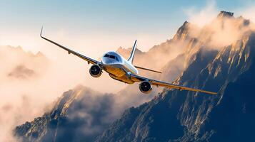 avion dans ciel Contexte. illustration ai génératif photo