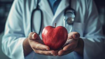 médical Contexte avec médecin et cœur. illustration génératif ai photo