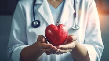 médical Contexte avec médecin et cœur. illustration génératif ai photo