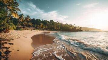 tropical île plage. illustration ai génératif photo