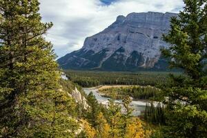 le arc rivière et rocheux montagnards dans alberta, Canada photo