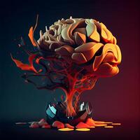 artificiel intelligence concept. Humain cerveau dans le forme de une arbre. illustration. photo