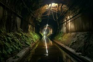 vieux massif tunnel. produire ai photo