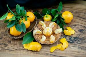 le calamondin Orange nitro Fortunella macrocarpa est une hybride de mandarin un cumquat photo