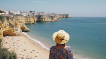 visite tourisme dans le Portugal, atlantique mer et choquant tropical littoral. Créatif Ressource, ai généré photo