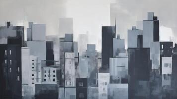 minimaliste La peinture paysage urbain ai généré haute qualité illustration photo