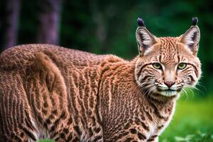 eurasien Lynx dans le forêt. faune scène de la nature. lynx. génératif ai photo