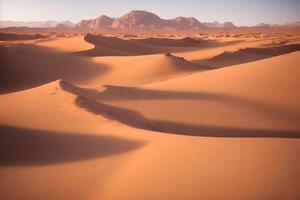 le sable dunes dans le Sahara désert, Merzouga, Maroc. génératif ai photo