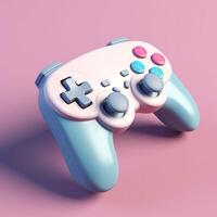 3d manette de jeu avec pastel couleur. ai génératif photo