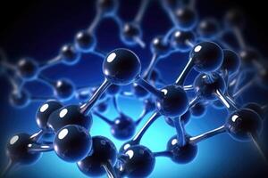 moléculaire structure avec Connexions entre atomes. génératif ai photo