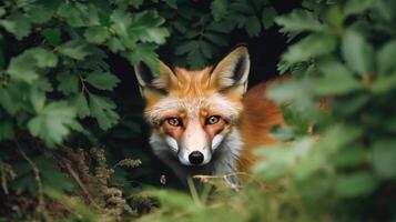 rouge Renard. illustration ai génératif photo