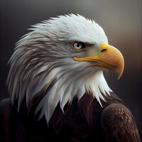 chauve Aigle. proche en haut portrait de un américain aigle., ai génératif image photo
