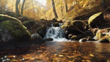 cascade dans l'automne. illustration ai génératif photo