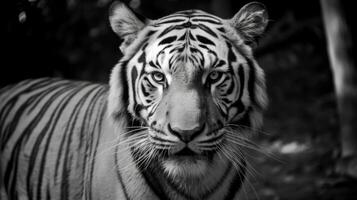 monochrome tigre. illustration ai génératif photo