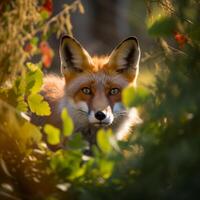 rouge Renard. illustration ai génératif photo