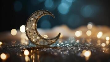 Ramadan Contexte avec lune. illustration ai génératif photo