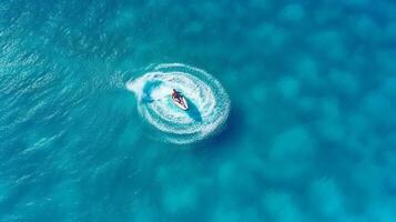 peu bateau dans océan. illustration ai génératif photo