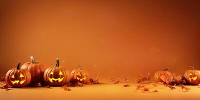 Orange effrayant Halloween Contexte. illustration ai génératif photo