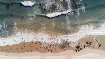 plage et océan. illustration ai génératif photo