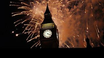 vacances feux d'artifice dans Londres. illustration ai génératif photo